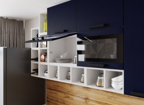 Модульная кухня Осло карбон сапфир/карбон вулкан в Кургане - kurgan.mebel24.online | фото 2