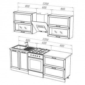 МОНАКО Кухонный гарнитур 1,6 м Компоновка №2 в Кургане - kurgan.mebel24.online | фото 3