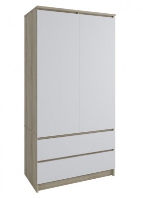 МОРИ МШ 900.1 Шкаф с 2-мя дв. и 2-мя ящ. (Дуб Сонома/Белый) в Кургане - kurgan.mebel24.online | фото