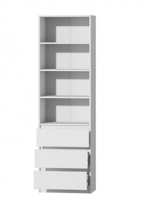 МС "Хилтон" Стеллаж (Белый текстурный) в Кургане - kurgan.mebel24.online | фото 2