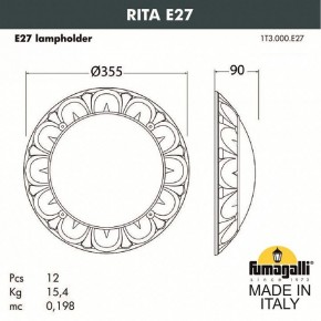 Накладной светильник Fumagalli Rita 1T3.000.000.AYE27 в Кургане - kurgan.mebel24.online | фото 2