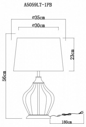 Настольная лампа декоративная Arte Lamp Baymont A5059LT-1PB в Кургане - kurgan.mebel24.online | фото 3