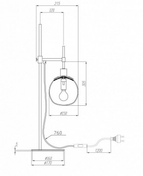 Настольная лампа декоративная Maytoni Erich MOD221-TL-01-G в Кургане - kurgan.mebel24.online | фото 3
