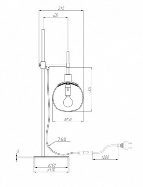 Настольная лампа декоративная Maytoni Erich MOD221-TL-01-N в Кургане - kurgan.mebel24.online | фото 3