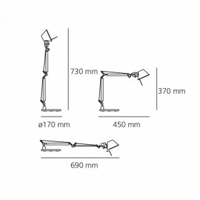 Настольная лампа офисная Artemide  0011860A в Кургане - kurgan.mebel24.online | фото
