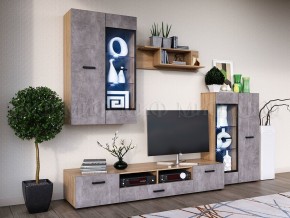 Нэнси New Пенал навесной исп.1 (ЛДСП) Бетон светлый/Сонома в Кургане - kurgan.mebel24.online | фото 3