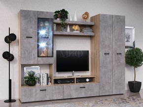 Нэнси New Центральная секция (ЛДСП) Бетон светлый/Сонома в Кургане - kurgan.mebel24.online | фото 2