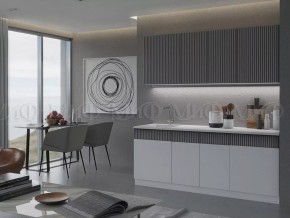 ОЛИВИЯ Кухонный гарнитур 2,0 м (Графит Софт/Белый Снег Софт) в Кургане - kurgan.mebel24.online | фото
