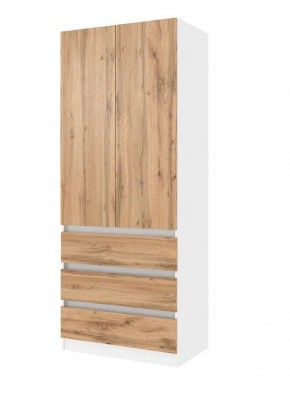 Парус Шкаф 2-х ств. 800 (Белый/Дуб Вотан) в Кургане - kurgan.mebel24.online | фото