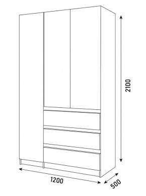 ПАРУС Шкаф 3-х ств. 1200 в Кургане - kurgan.mebel24.online | фото 3