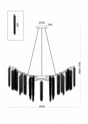 Подвесная люстра Freya Mineral FR1010PL-10G в Кургане - kurgan.mebel24.online | фото 2