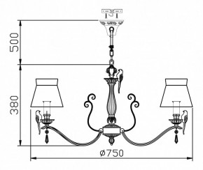 Подвесная люстра Maytoni Bird ARM013-08-W в Кургане - kurgan.mebel24.online | фото 5