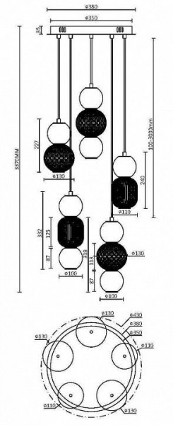 Подвесная люстра Maytoni Drop MOD273PL-L80G3K в Кургане - kurgan.mebel24.online | фото 2