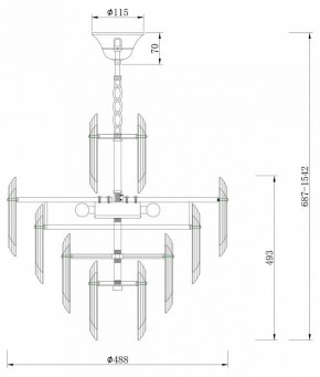 Подвесная люстра Maytoni Flare DIA200PL-06G в Кургане - kurgan.mebel24.online | фото 7