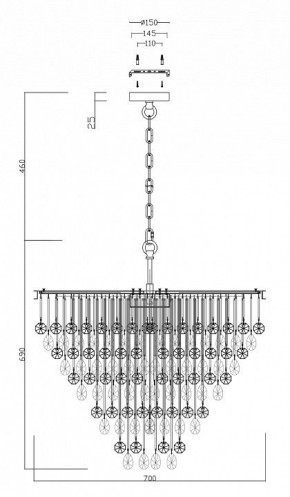Подвесная люстра Maytoni Linn MOD091PL-09CH в Кургане - kurgan.mebel24.online | фото 3