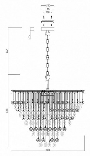 Подвесная люстра Maytoni Linn MOD091PL-09G в Кургане - kurgan.mebel24.online | фото 4