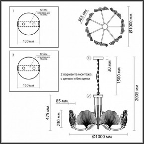 Подвесная люстра Odeon Light Ventaglio 4870/7 в Кургане - kurgan.mebel24.online | фото 6