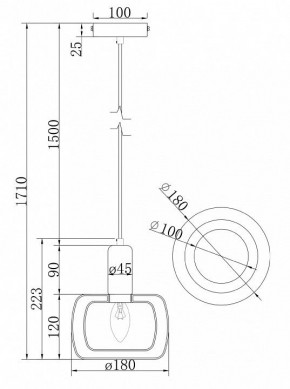 Подвесной светильник Maytoni Vision MOD411PL-01G в Кургане - kurgan.mebel24.online | фото 7