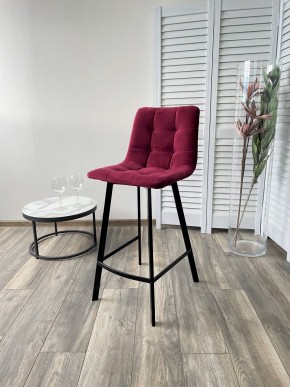 Полубарный стул CHILLI-QB SQUARE винный #16, велюр / черный каркас (H=66cm) М-City в Кургане - kurgan.mebel24.online | фото 4