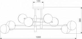 Потолочная люстра Eurosvet Nuvola 70129/8 латунь в Кургане - kurgan.mebel24.online | фото 3