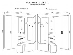 Прихожая Дуся 1.7 УНИ (Дуб Бунратти/Белый Бриллиант) в Кургане - kurgan.mebel24.online | фото 2