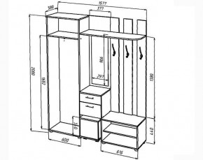 КРИСТИНА Прихожая (Венге/Анкор светлый) УНИ в Кургане - kurgan.mebel24.online | фото 2