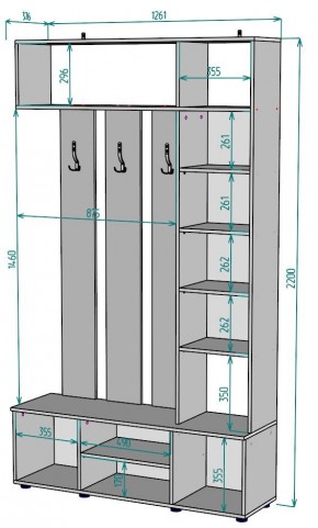 Прихожая с зеркалом V19_M в Кургане - kurgan.mebel24.online | фото 2
