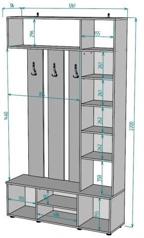 Прихожая с зеркалом V20_M в Кургане - kurgan.mebel24.online | фото 2