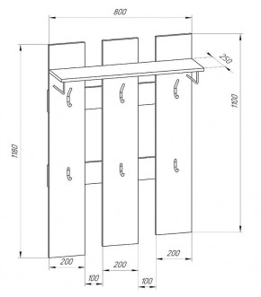 Прихожая-вешалка большая 800 в Кургане - kurgan.mebel24.online | фото 2