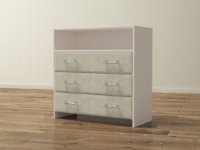 PROxSON Комод Varna (ЛДСП Белая+ткань Белый/Savana Milk (молочный)) 90x40 в Кургане - kurgan.mebel24.online | фото 1
