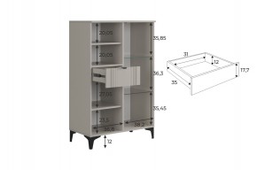 РИЧ Комод 2 со стеклом в Кургане - kurgan.mebel24.online | фото 3
