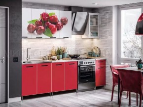 РИО-1 ЛДСП Кухонный гарнитур 2,0 м с фотопечатью Вишня в Кургане - kurgan.mebel24.online | фото