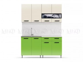 РИО-2 ЛДСП Кухонный гарнитур 1,6 м (Бежевый/Олива) в Кургане - kurgan.mebel24.online | фото