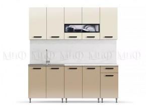 РИО-2 ЛДСП Кухонный гарнитур 2,0 м (Бежевый/Капучино) в Кургане - kurgan.mebel24.online | фото