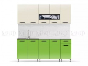 РИО-2 ЛДСП Кухонный гарнитур 2,0 м (Бежевый/Олива) в Кургане - kurgan.mebel24.online | фото