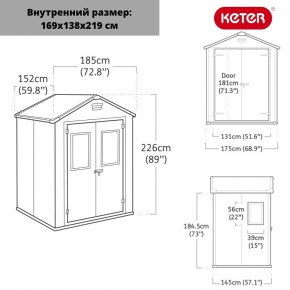 Сарай Манор 6*5 TWF (два окна на фасаде) MANOR 6x5 DD (two windows at the front) в Кургане - kurgan.mebel24.online | фото 2