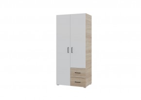 Шкаф 2-х створчатый с ящиками VICTOR (Сонома-Белый) в Кургане - kurgan.mebel24.online | фото