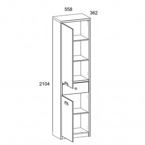 Шкаф 2D1S/D1, DIESEL , цвет дуб мадура/веллингтон в Кургане - kurgan.mebel24.online | фото 2