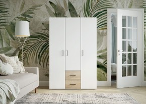 Шкаф 3-х створчатый с ящиками VICTOR (Сонома-Белый) в Кургане - kurgan.mebel24.online | фото 3