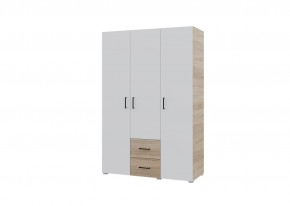 Шкаф 3-х створчатый с ящиками VICTOR (Сонома-Белый) в Кургане - kurgan.mebel24.online | фото