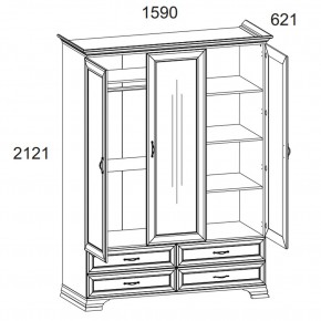 Шкаф 3D4S Z, TIFFANY, цвет вудлайн кремовый в Кургане - kurgan.mebel24.online | фото 1