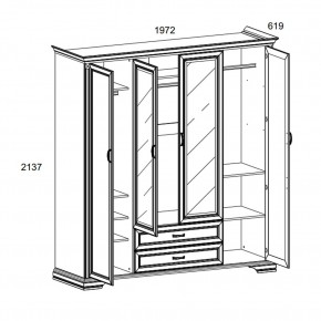 Шкаф 4D2S Z , MONAKO, цвет Сосна винтаж в Кургане - kurgan.mebel24.online | фото 1