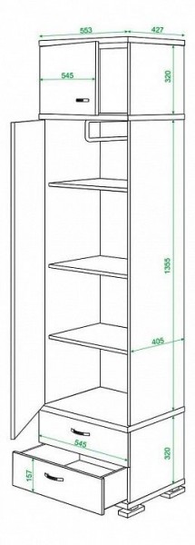 Шкаф платяной Домино КС-10 в Кургане - kurgan.mebel24.online | фото 3