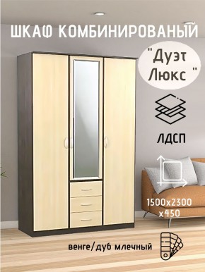 Шкаф комбинированный Дуэт Люкс с зеркалом в Кургане - kurgan.mebel24.online | фото 3