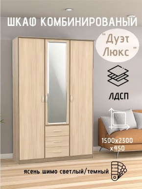 Шкаф комбинированный Дуэт Люкс с зеркалом в Кургане - kurgan.mebel24.online | фото 5