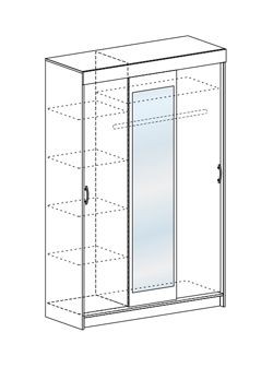 Шкаф-купе Басса ШКК 551 шимо шимо светлый/темный в Кургане - kurgan.mebel24.online | фото 3
