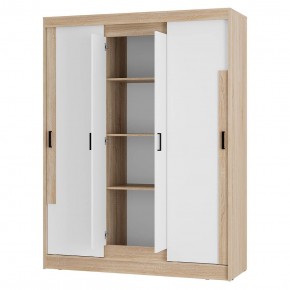 Шкаф-купе Смарт ШКК-06 (дуб сонома/белый) в Кургане - kurgan.mebel24.online | фото 3