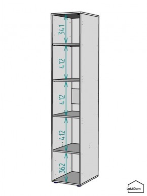 Шкаф Linnea MHR-1-2 2050х400х510 (ДВ-М 11.1.25) в Кургане - kurgan.mebel24.online | фото 3