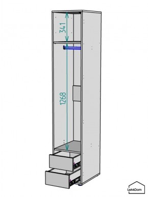 Шкаф Linnea MHR-1PO-3 2050х400х510 (Белый-М 11.1.2) в Кургане - kurgan.mebel24.online | фото 3
