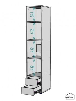 Шкаф Linnea MHR-1PO-4 2050х400х510 (Белый-М 11.1.2) в Кургане - kurgan.mebel24.online | фото 3
